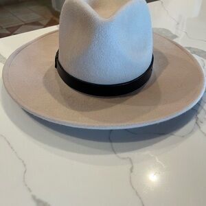 All Saints Beige Fedora with Black Band
